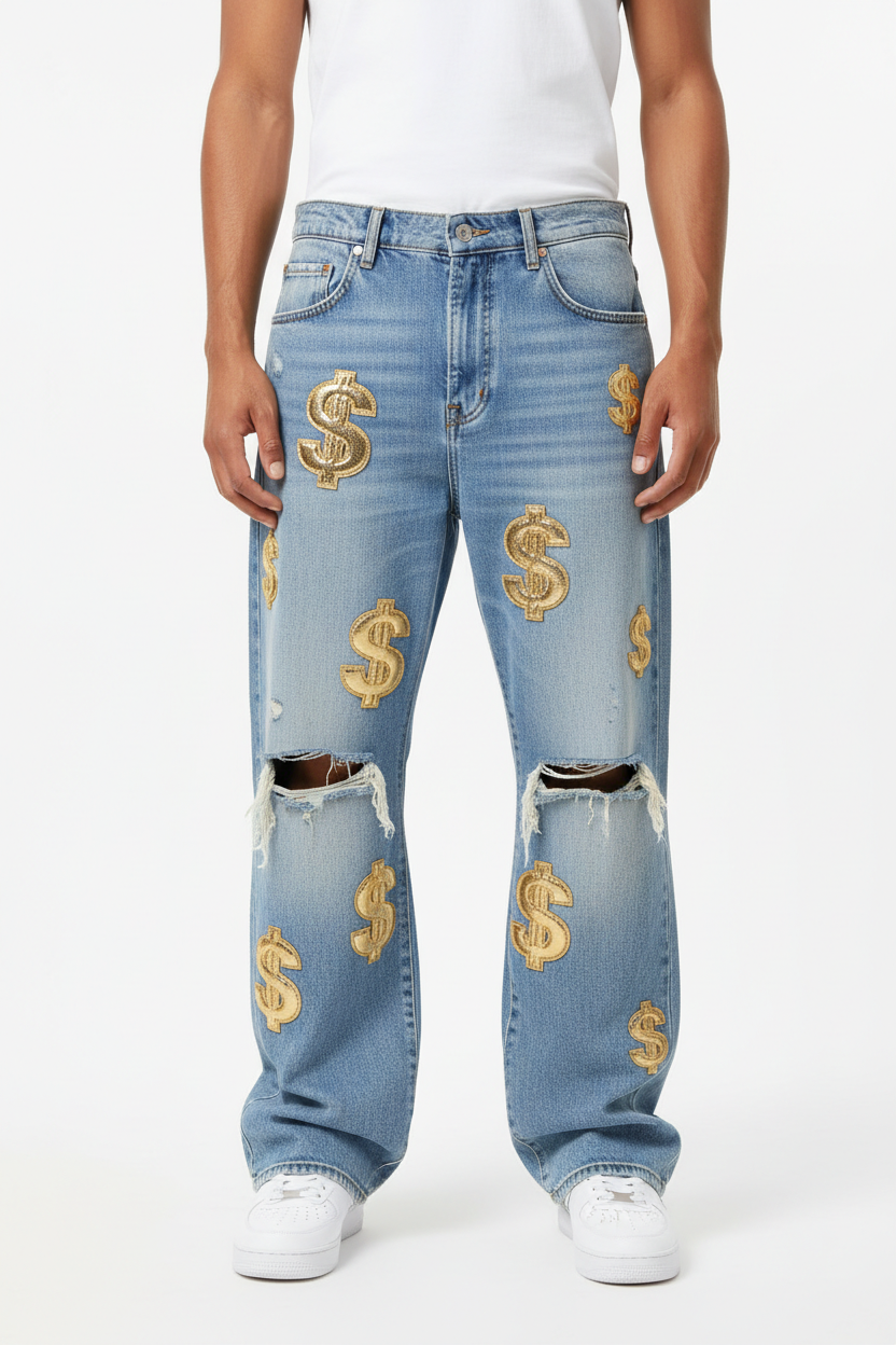 Dollar Sign Jeans Male Model