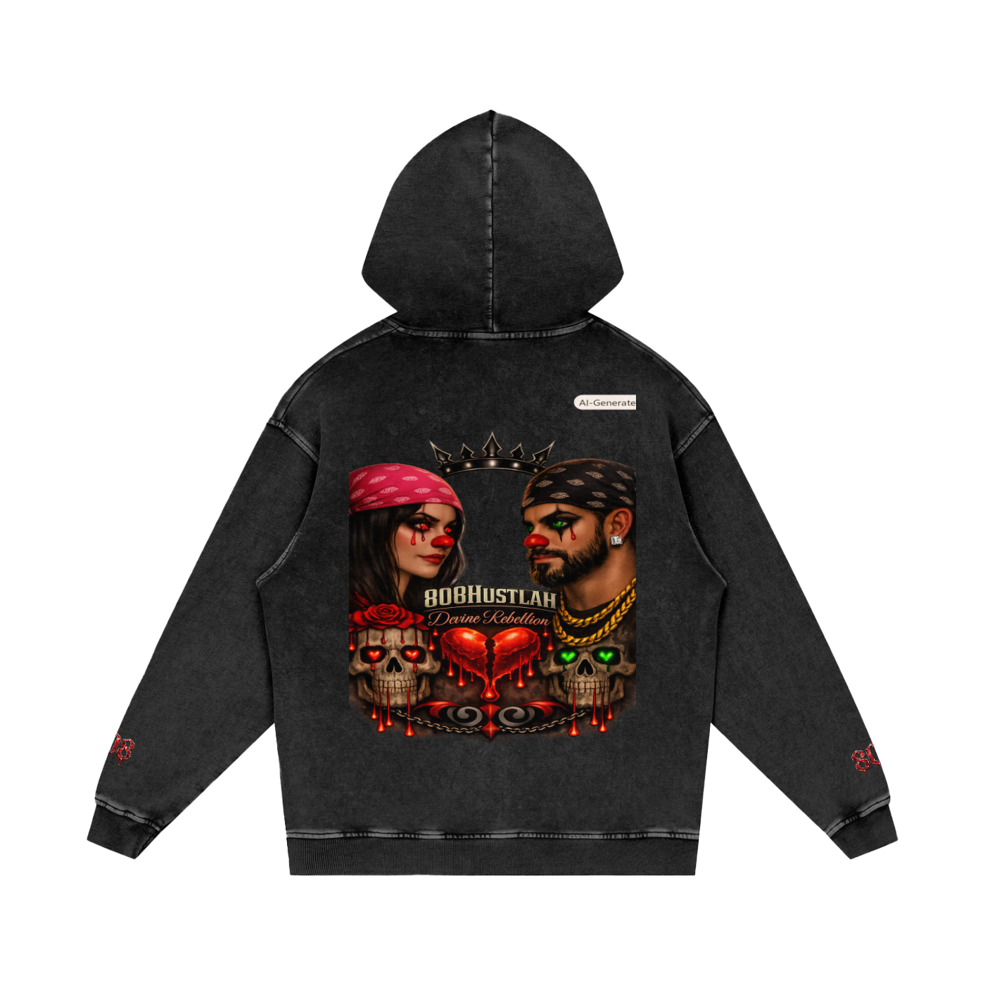 808HUSTLAH Loose Cotton Hoodie