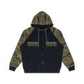 808HUSTLAH Camo-Splice Raglan Zip Hoodie