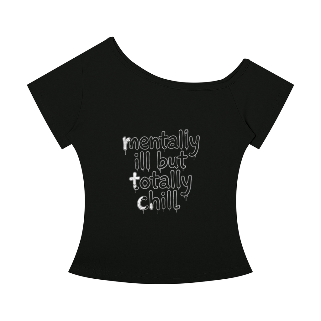 808HUSTLAH Off-the-Shoulder T-Shirt