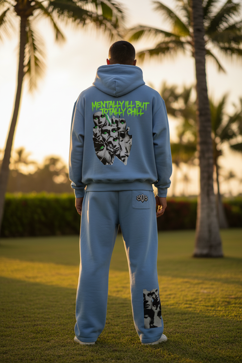 808HUSTLAH Blue Set Male Back