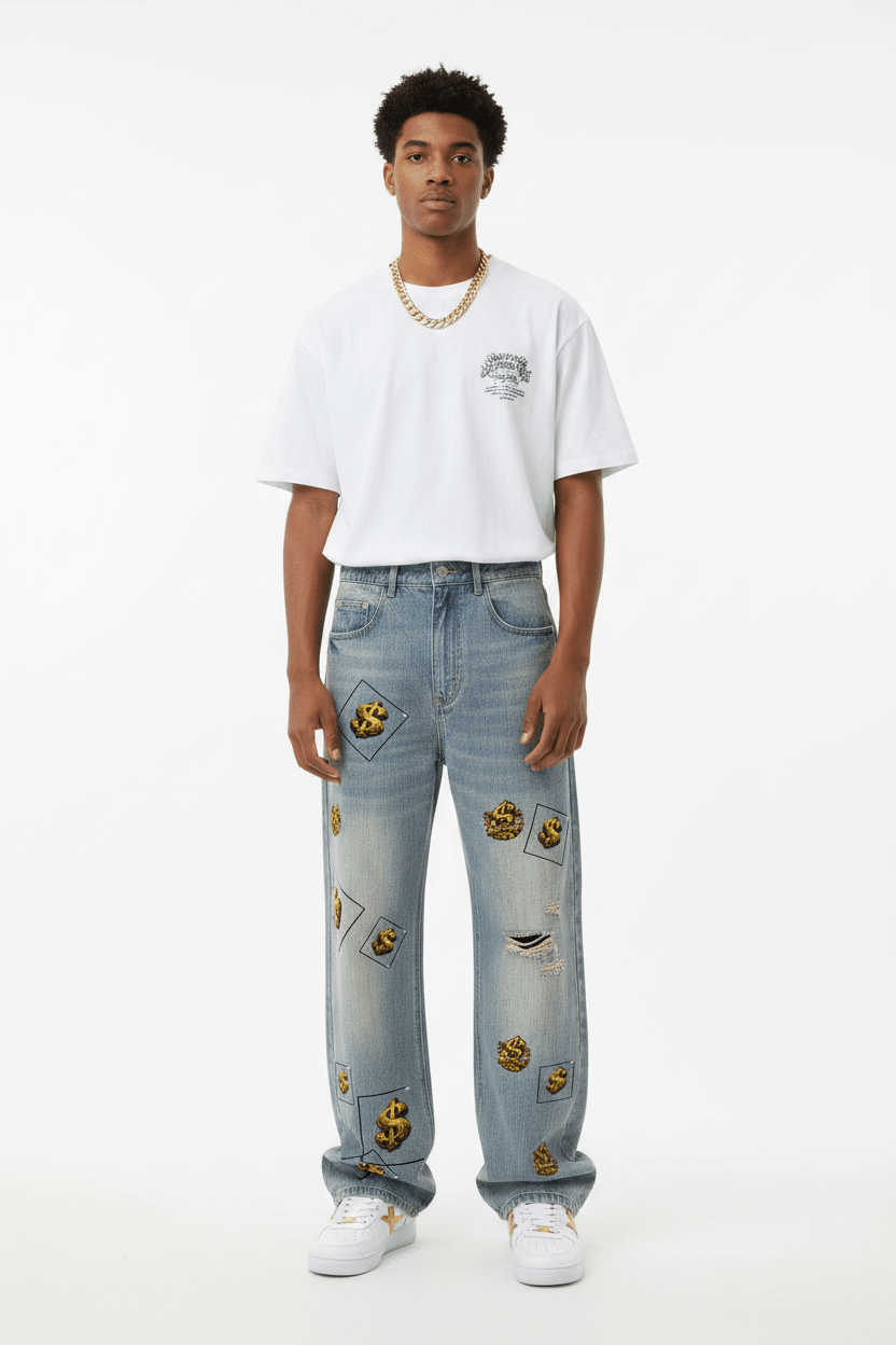 808HUSTLAH $ Denim Jeans - 808HUSTLAH