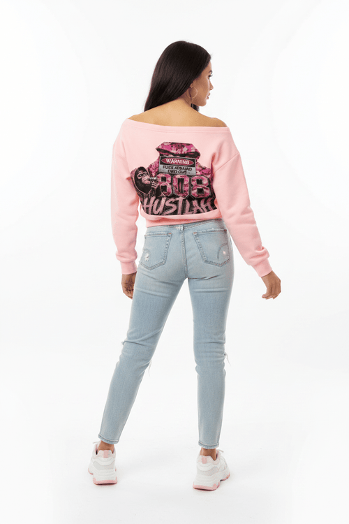 808HUSTLAH Gorilla Off-Shoulder Sweatshirt - 808HUSTLAH