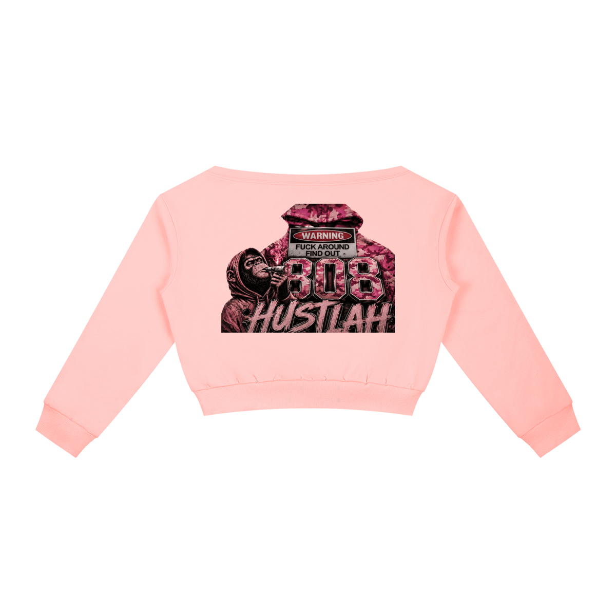 808HUSTLAH Gorilla Off-Shoulder Sweatshirt - 808HUSTLAH