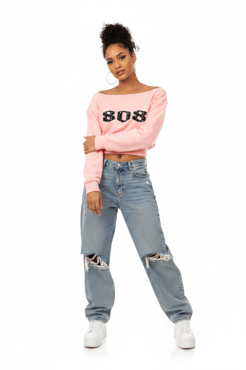 808HUSTLAH Gorilla Off-Shoulder Sweatshirt - 808HUSTLAH