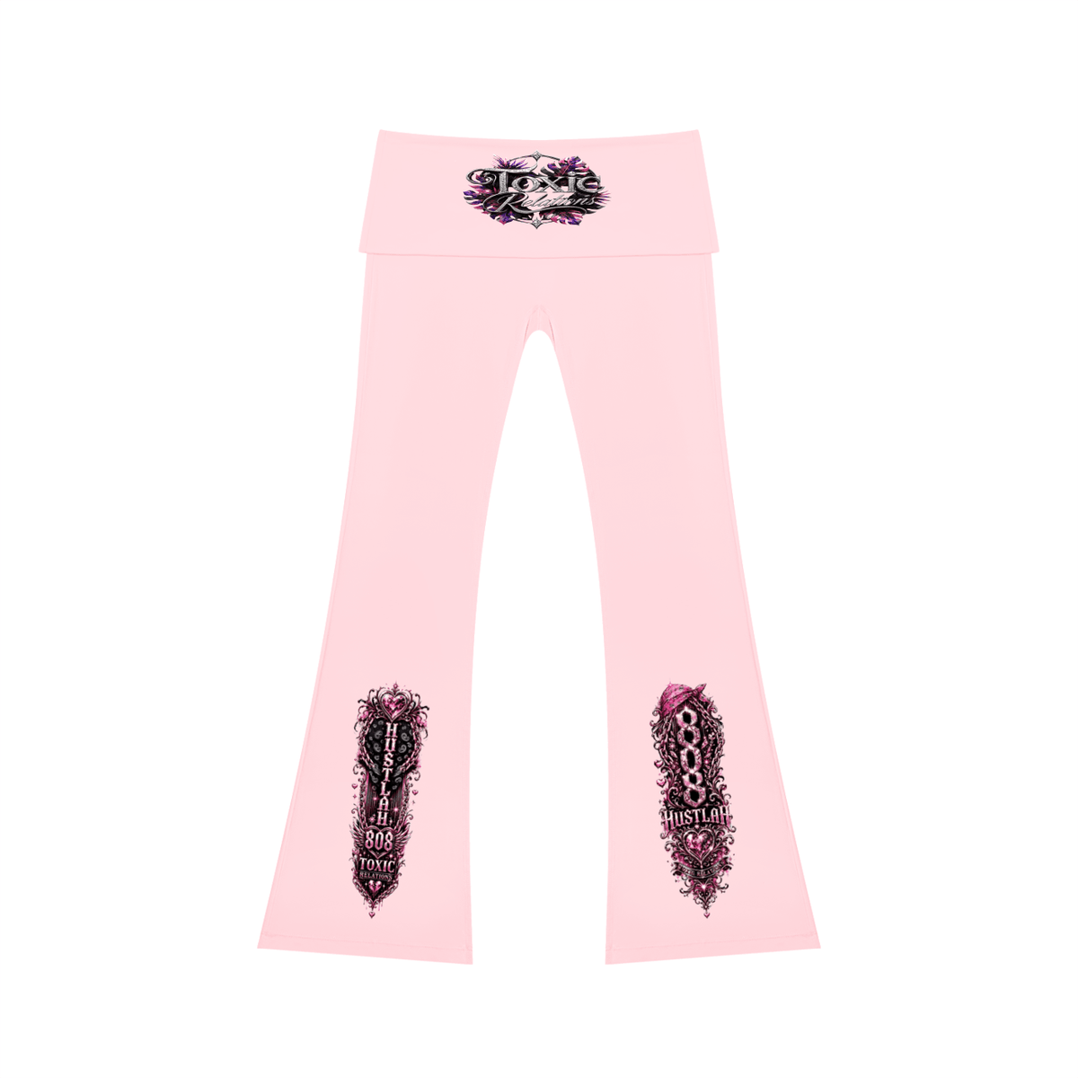 808HUSTLAH High Rise Flared Yoga Pants - 808HUSTLAH