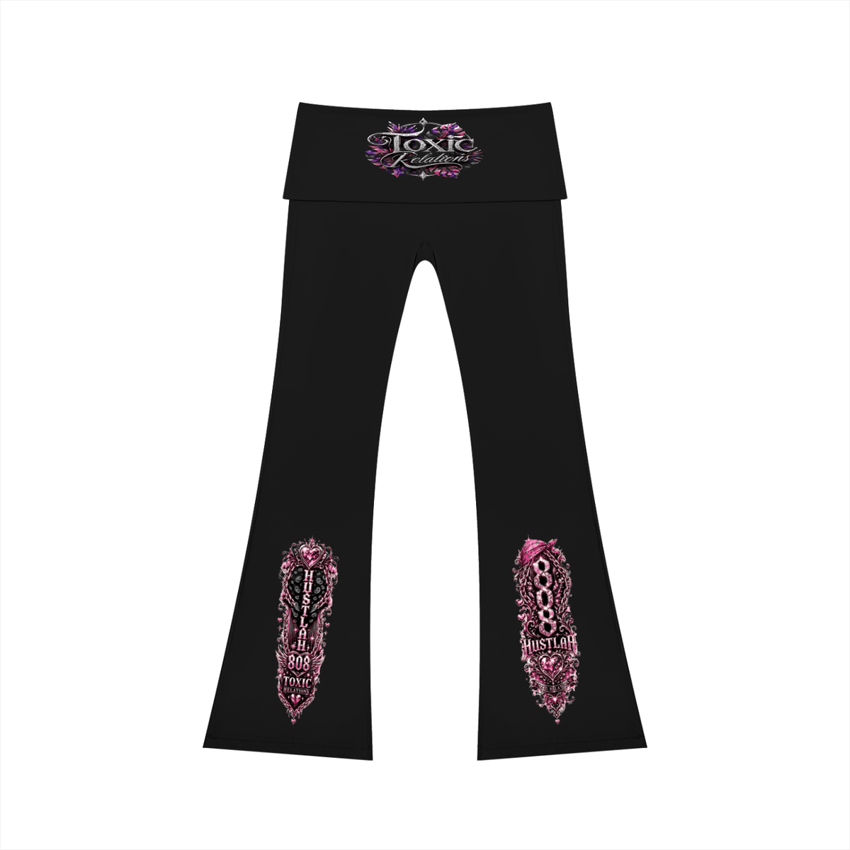 808HUSTLAH High Rise Flared Yoga Pants - 808HUSTLAH