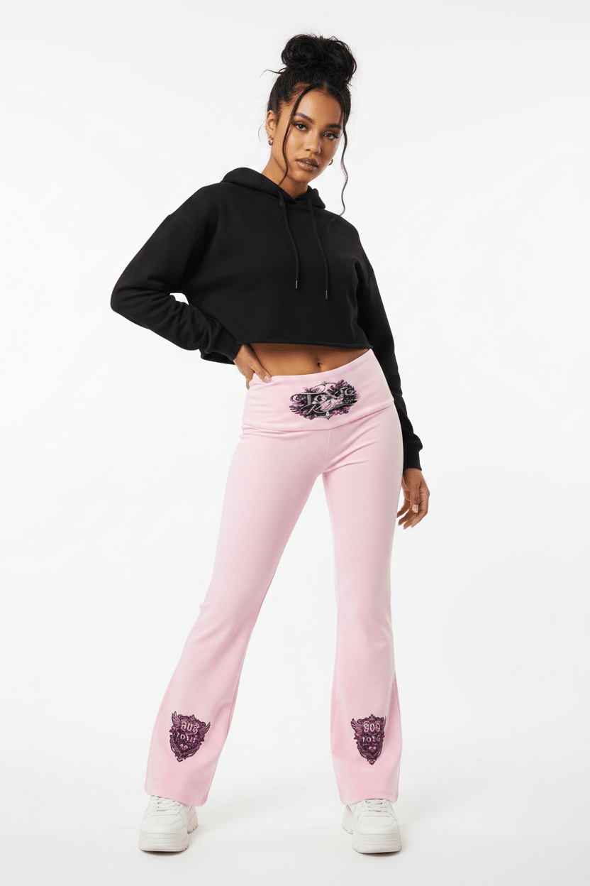 808HUSTLAH High Rise Flared Yoga Pants - 808HUSTLAH
