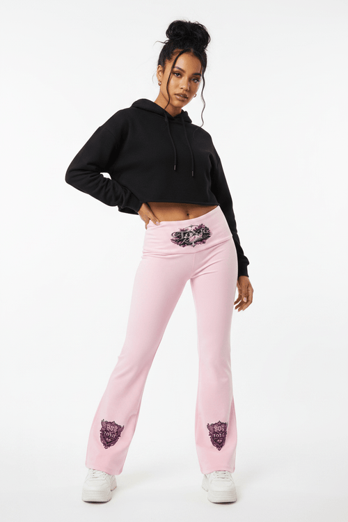 808HUSTLAH High Rise Flared Yoga Pants - 808HUSTLAH