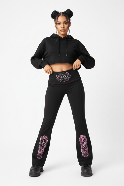 808HUSTLAH High Rise Flared Yoga Pants - 808HUSTLAH