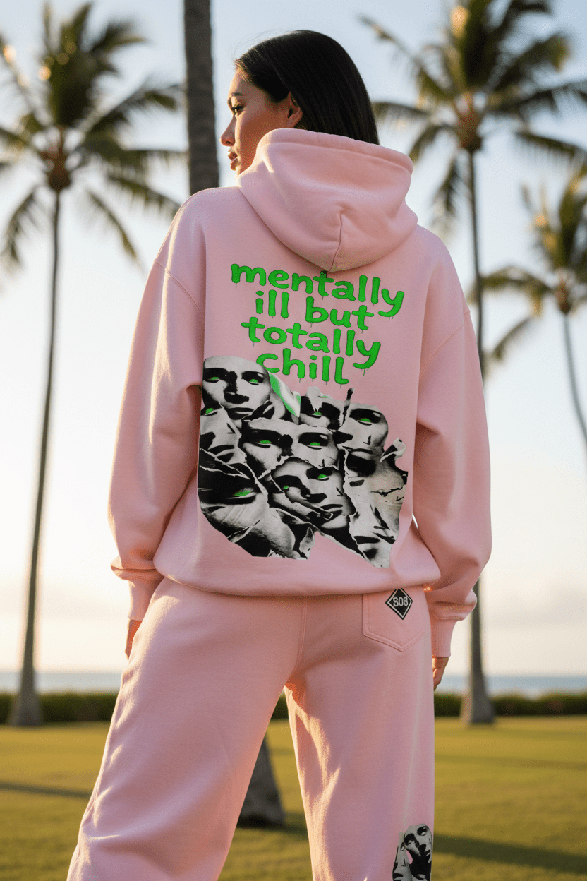 808HUSTLAH Mentally Ill but Totally Chill Hoodie - 808HUSTLAH