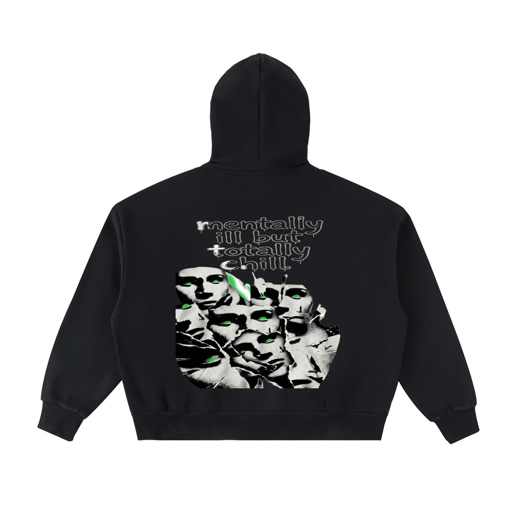 808HUSTLAH Mentally Ill Full-Zip Boxy Hoodie - 808HUSTLAH