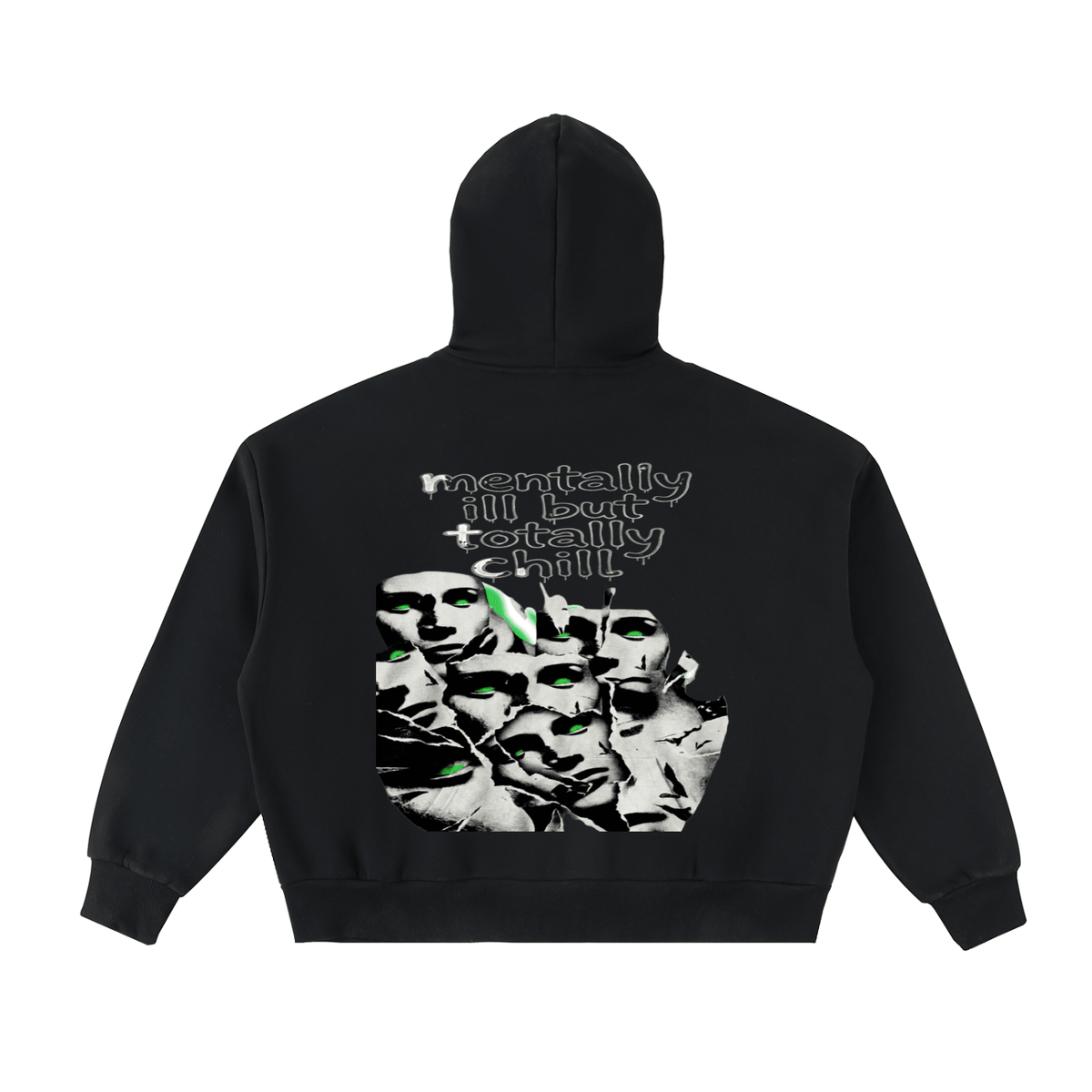808HUSTLAH Mentally Ill Full-Zip Boxy Hoodie - 808HUSTLAH
