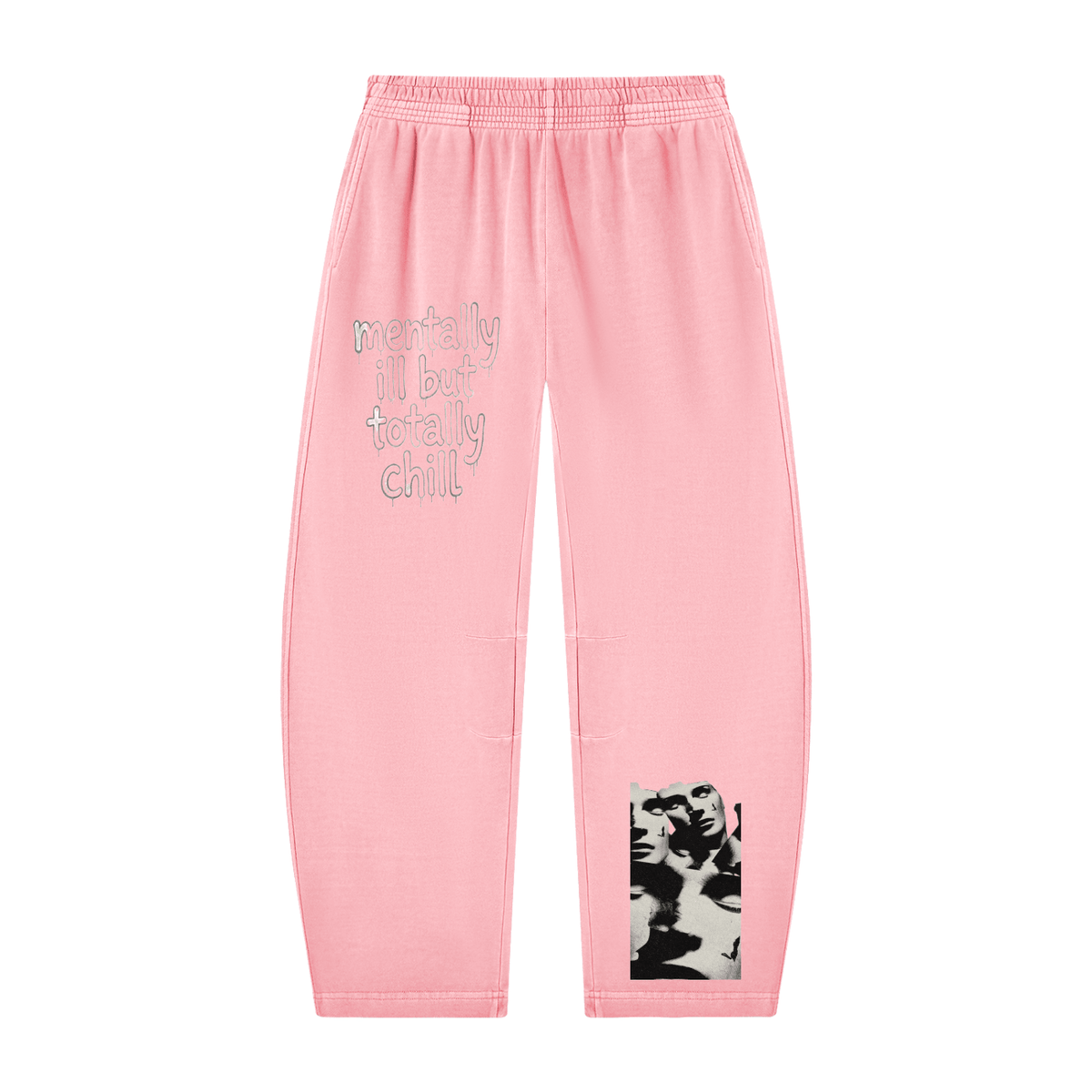 808HUSTLAH MENTALLY ILL Vintage Washed Barrel Leg Sweatpants - 808HUSTLAH