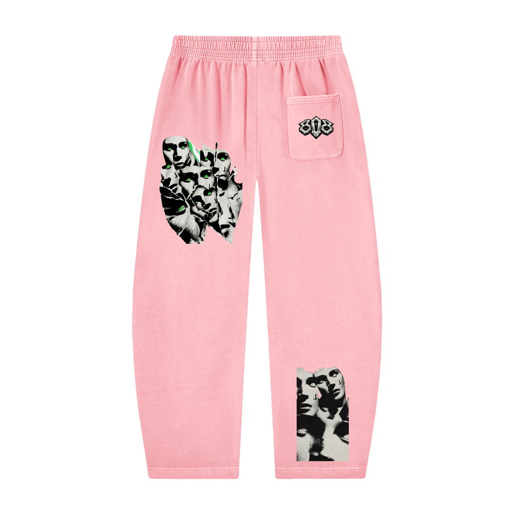 808HUSTLAH MENTALLY ILL Vintage Washed Barrel Leg Sweatpants - 808HUSTLAH