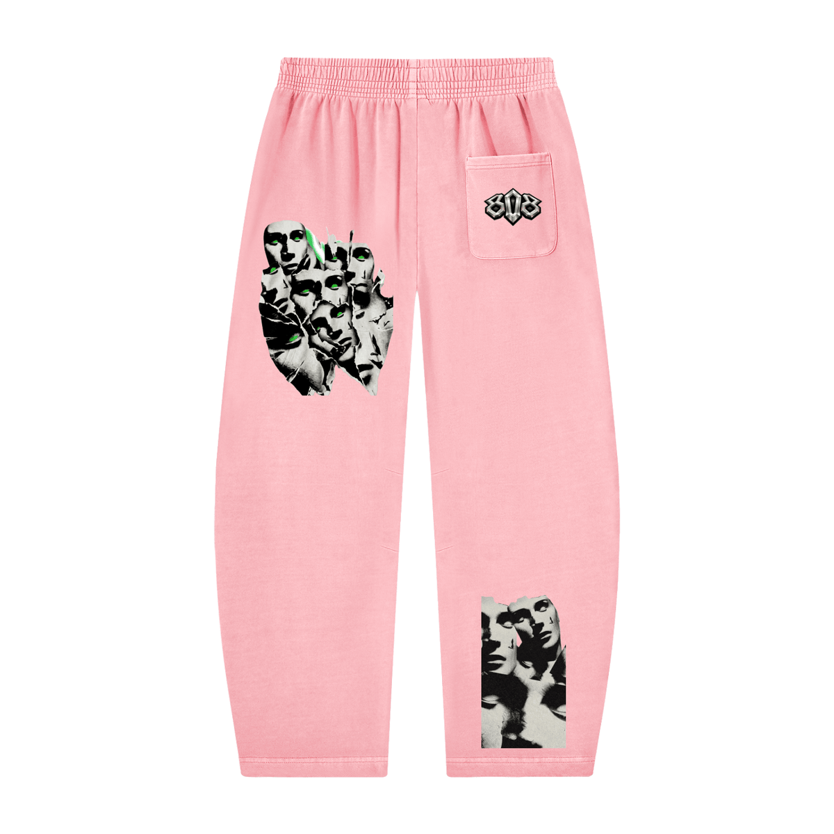 808HUSTLAH MENTALLY ILL Vintage Washed Barrel Leg Sweatpants - 808HUSTLAH