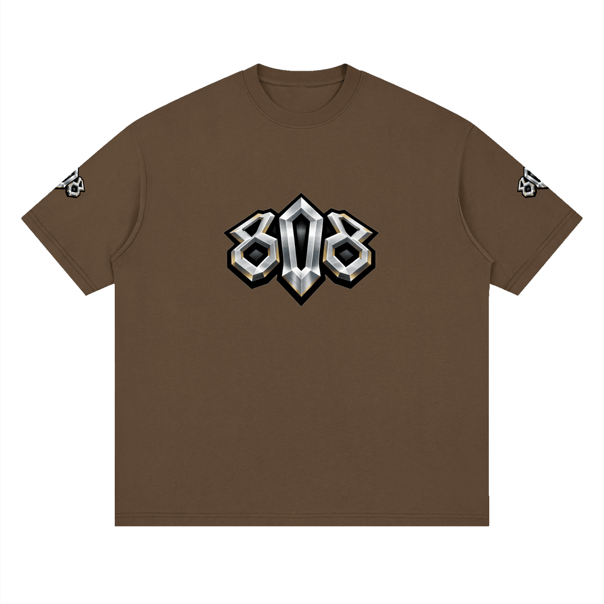 808HUSTLAH Metallic Rooster Streetwear Loose Drop Shoulder T-Shirt - 808HUSTLAH