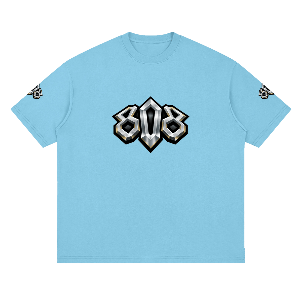 808HUSTLAH Metallic Rooster Streetwear Loose Drop Shoulder T-Shirt - 808HUSTLAH