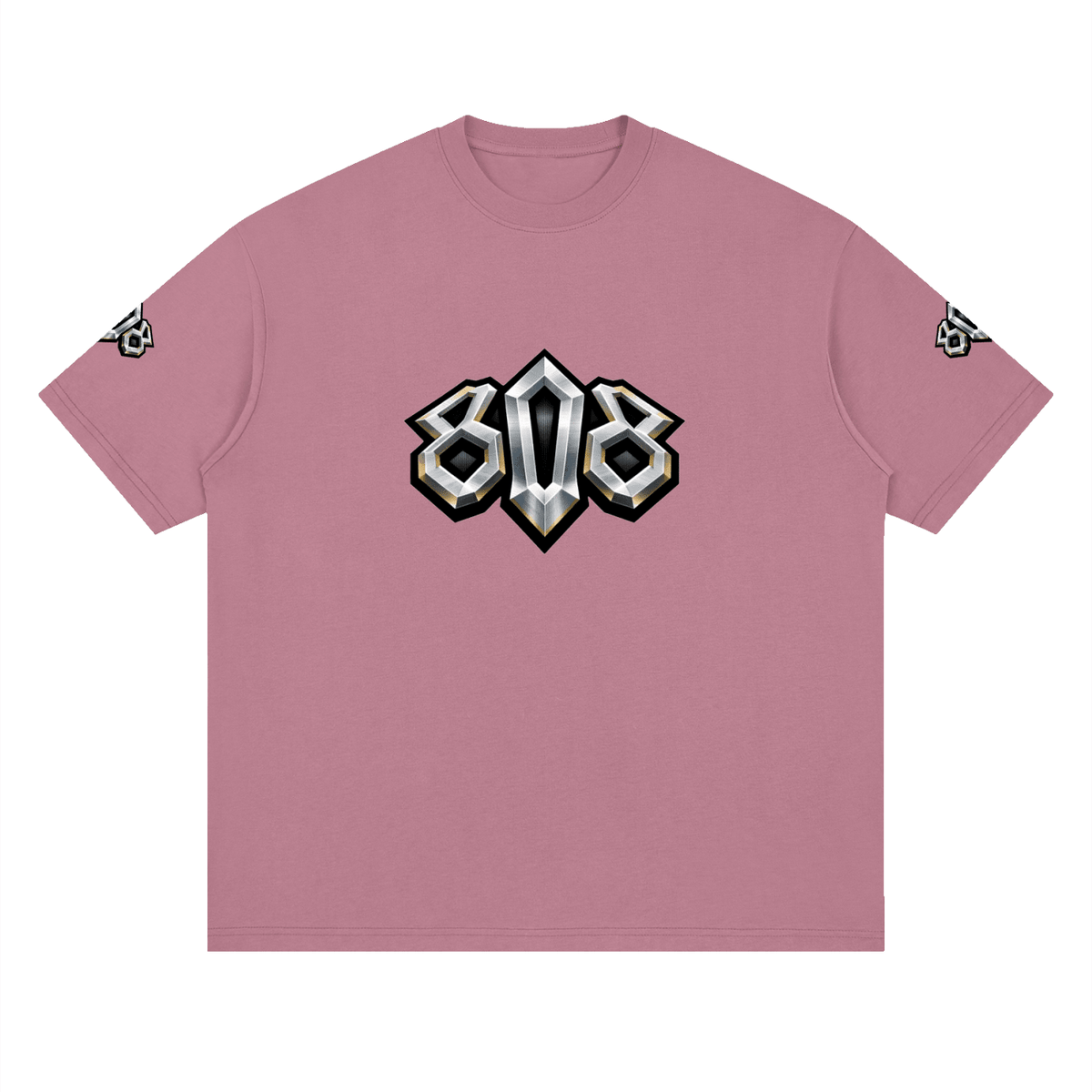 808HUSTLAH Metallic Rooster Streetwear Loose Drop Shoulder T-Shirt - 808HUSTLAH