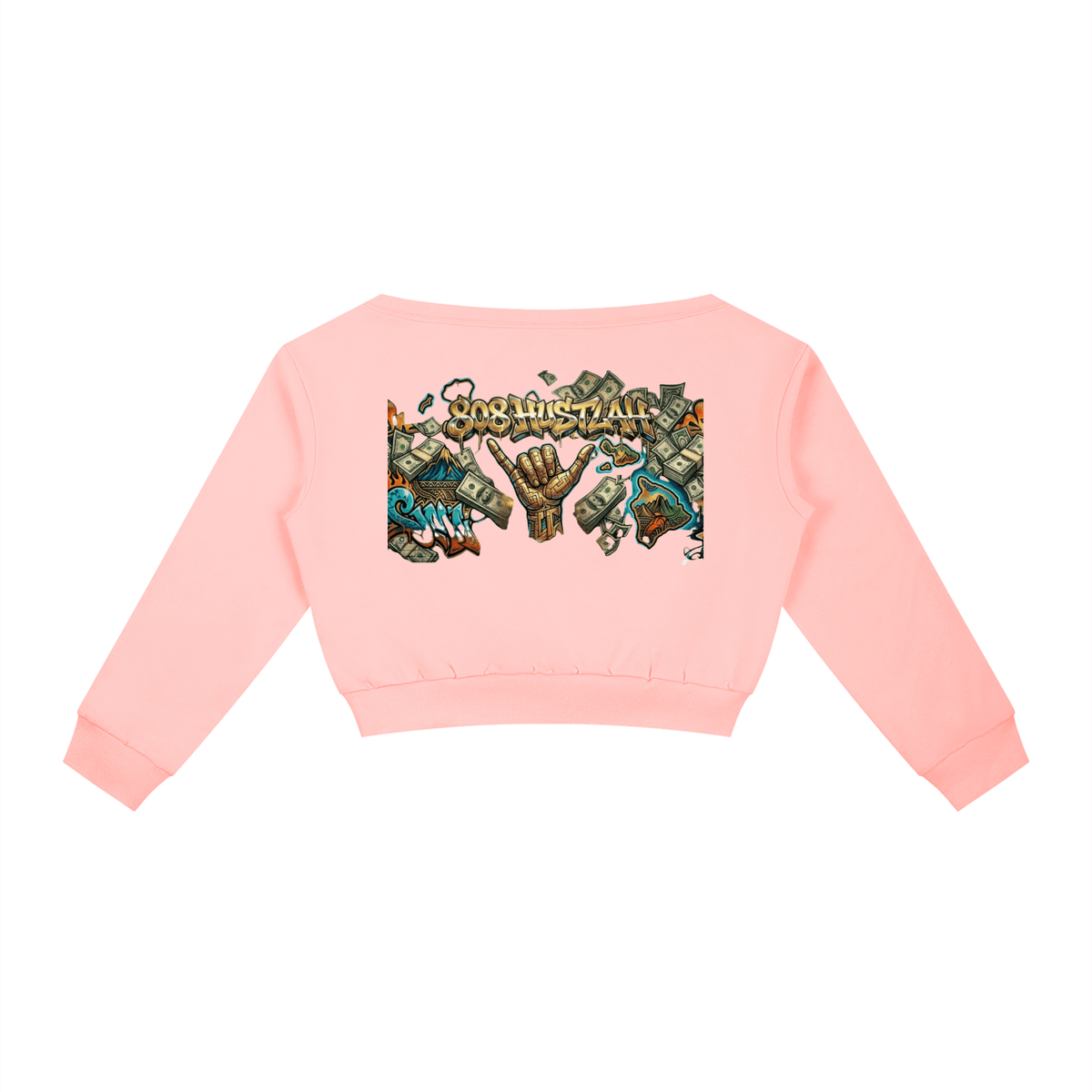 808HUSTLAH Off-Shoulder Sweatshirt - 808HUSTLAH