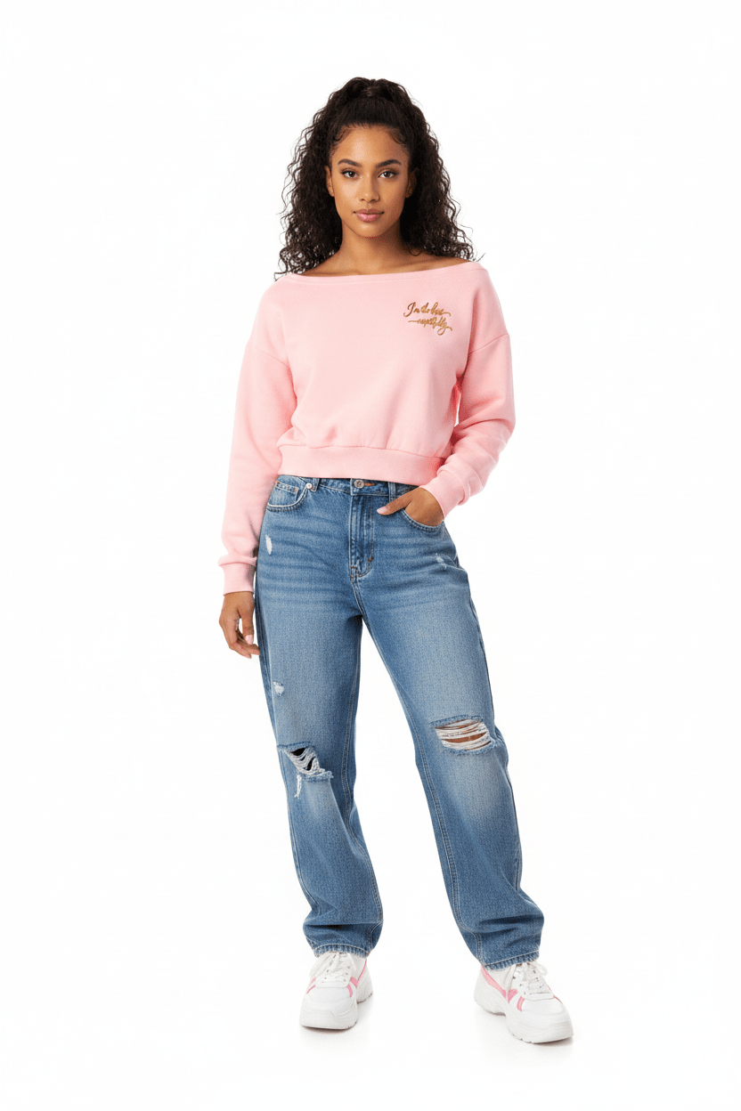 808HUSTLAH Off-Shoulder Sweatshirt - 808HUSTLAH
