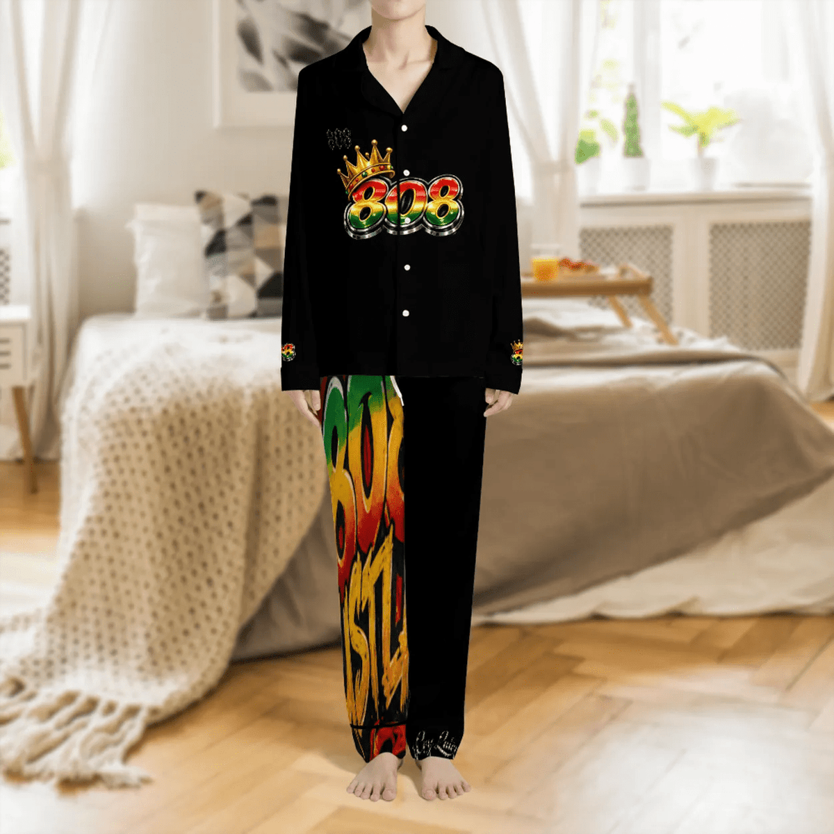 808HUSTLAH SATIN PAJAMA SET - 808HUSTLAH