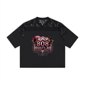 808HUSTLAH TOXIC RELATIONS Lace Paneling V-Neck T-Shirt - 808HUSTLAH