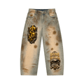 808HUSTLAH Vintage Wash Barrel Leg Jeans - 808HUSTLAH