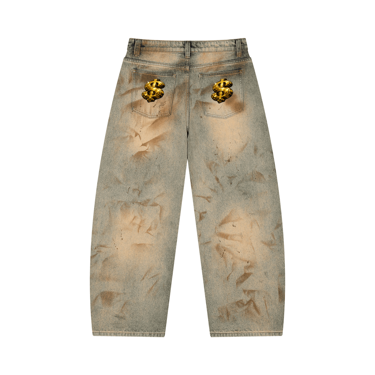 808HUSTLAH Vintage Wash Barrel Leg Jeans - 808HUSTLAH