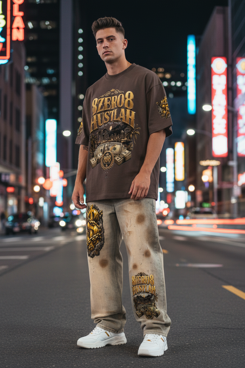 8ZERO8 HUSTLAH Male Model Mockup