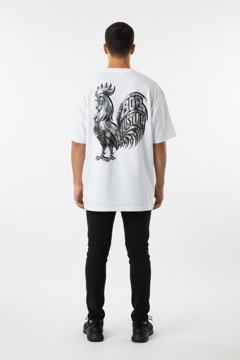 Back - White 808 Hustlah Tee