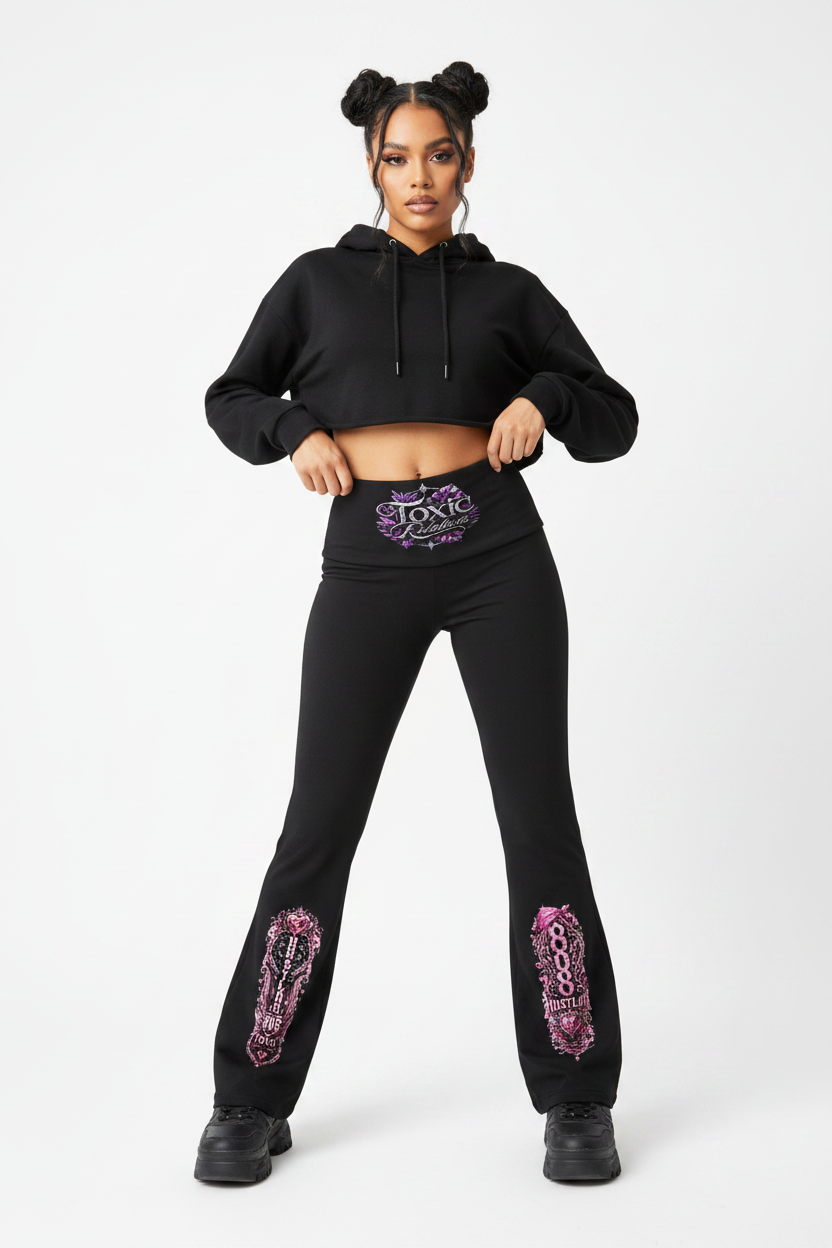 Black Flare Pants Mockup
