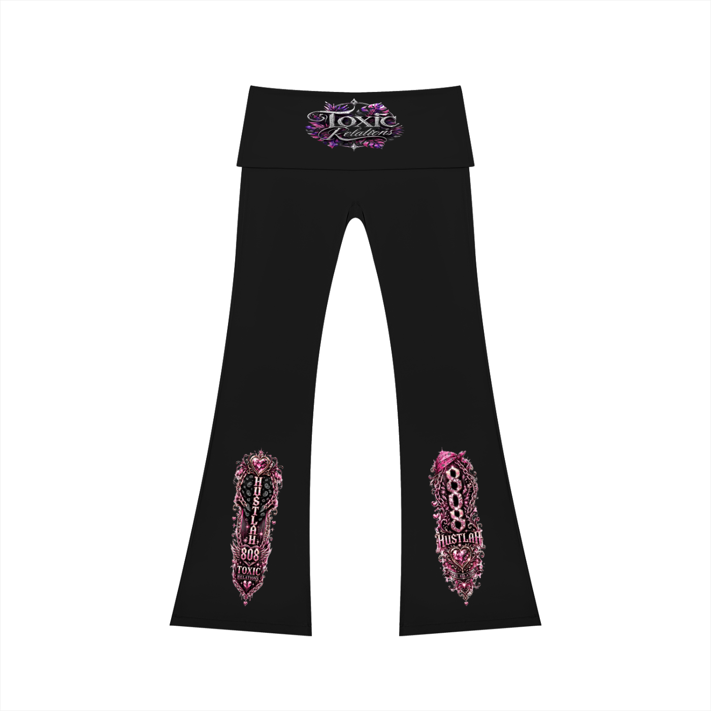 808HUSTLAH High Rise Flared Yoga Pants