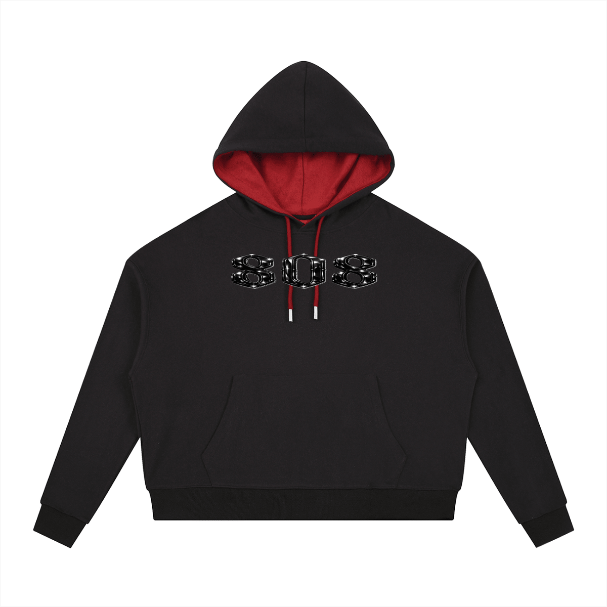 Contrast Drawstring Hoodie - 808HUSTLAH