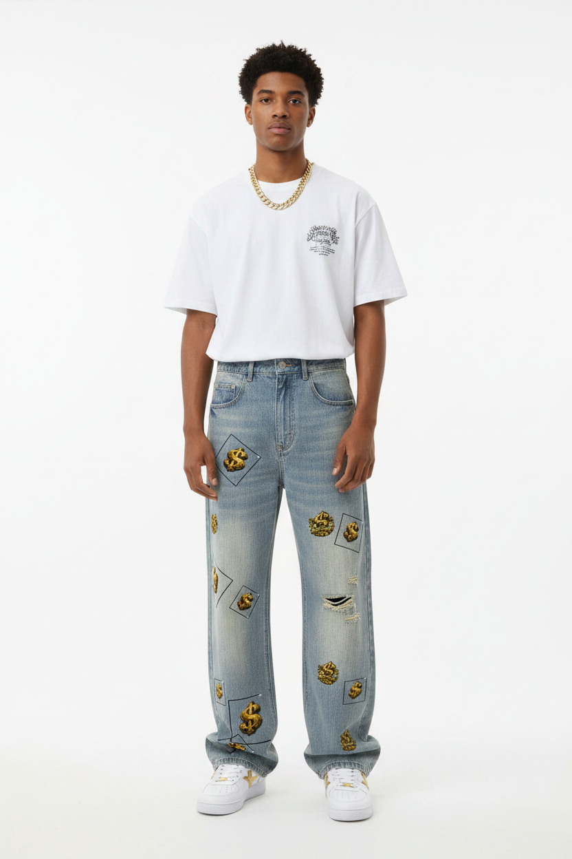 Dollar Sign Jeans Male Model