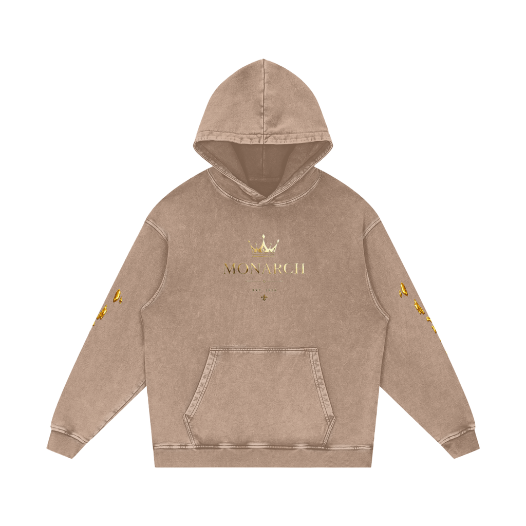 808HUSTLAH Snow Washed Loose Cotton Hoodie