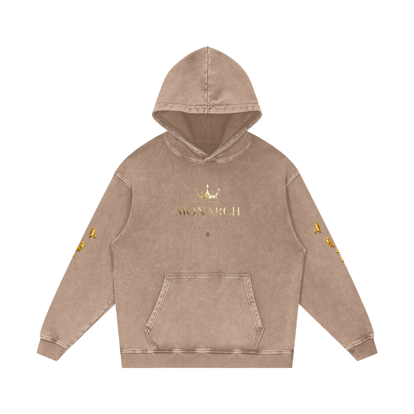808HUSTLAH Snow Washed Loose Cotton Hoodie