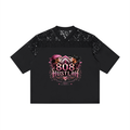 Unisex Lace Paneling V-Neck T-Shirt