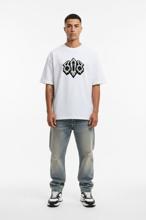 Front pose - 808 Chrome Tee