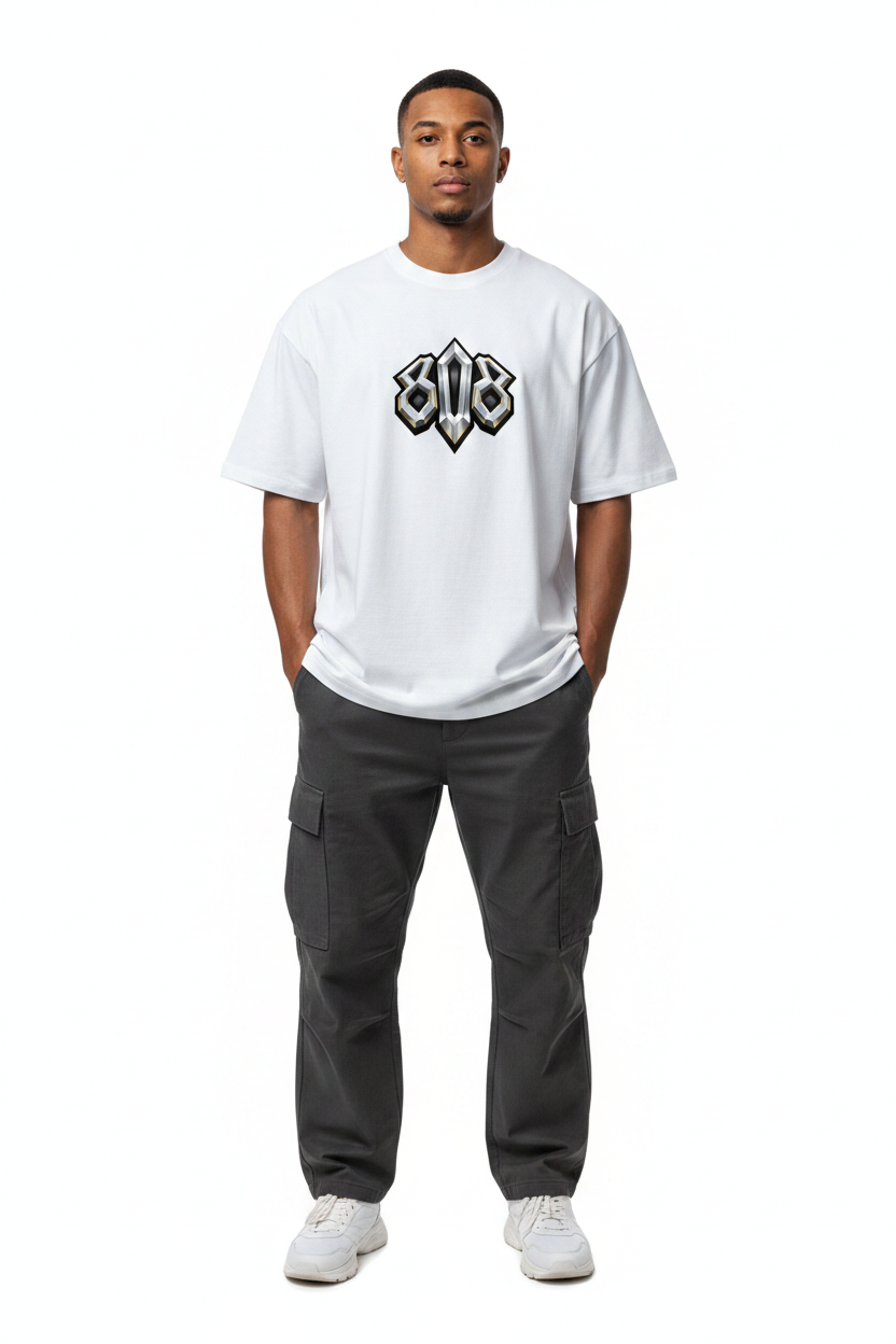 Front - White 808 Tee